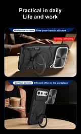Vivo X300 FE - Bunker Ring Kickstand Case with Slide Camera Protection