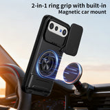 Vivo X300 FE - Magnetic Ironclad Case with Sliding Lens Cover, Ring Holder & Kickstand