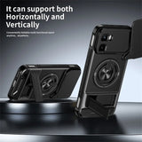 Infinix GT 50 Pro - Magnetic Ironclad Case with Sliding Lens Cover, Ring Holder & Kickstand