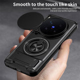 Vivo X300 Pro - Magnetic Ironclad Case with Sliding Lens Cover, Ring Holder & Kickstand