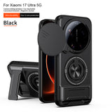 Xiaomi 17 Ultra - Magnetic Ironclad Case with Sliding Lens Cover, Ring Holder & Kickstand