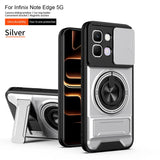 Infinix Note Edge - Magnetic Ironclad Case with Sliding Lens Cover, Ring Holder & Kickstand