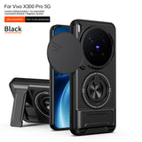 Vivo X300 Pro - Magnetic Ironclad Case with Sliding Lens Cover, Ring Holder & Kickstand