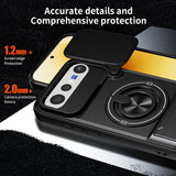 Vivo X300 FE - Magnetic Ironclad Case with Sliding Lens Cover, Ring Holder & Kickstand