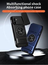 Infinix GT 50 Pro - Magnetic Ironclad Case with Sliding Lens Cover, Ring Holder & Kickstand