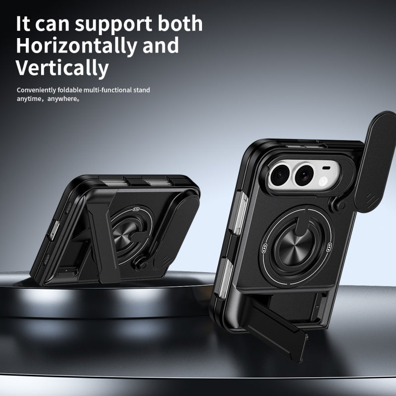 iPhone Duo - Magnetic Ironclad Case with Sliding Lens Cover, Ring Holder & Kickstand