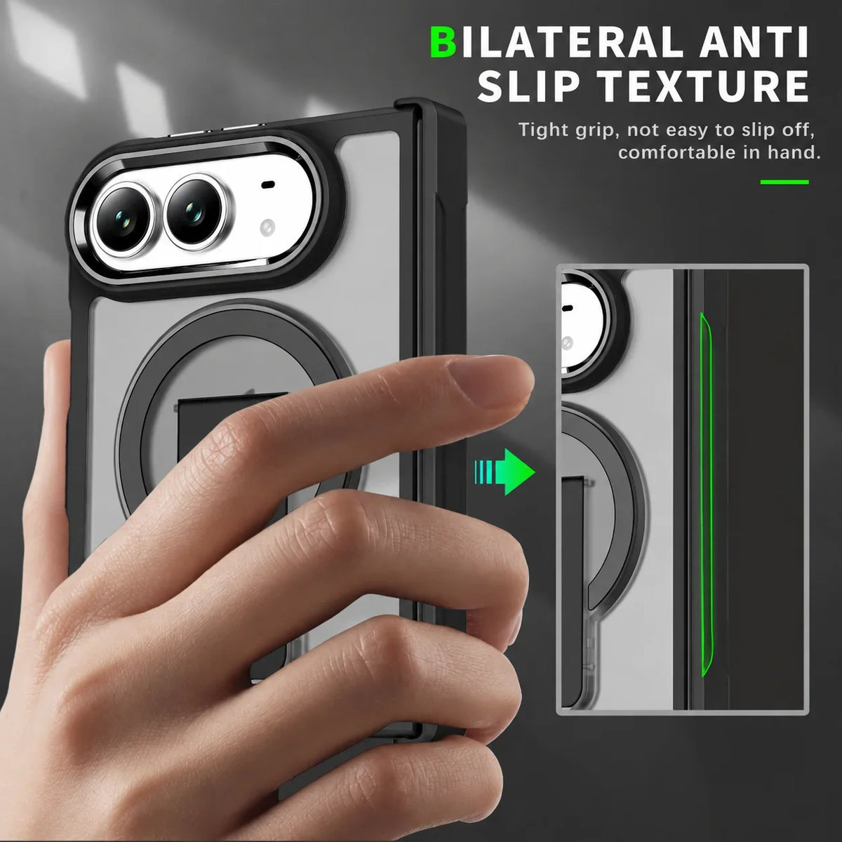 iPhone Duo - Durable MistGuard Magnetic Case with Kick-Stand