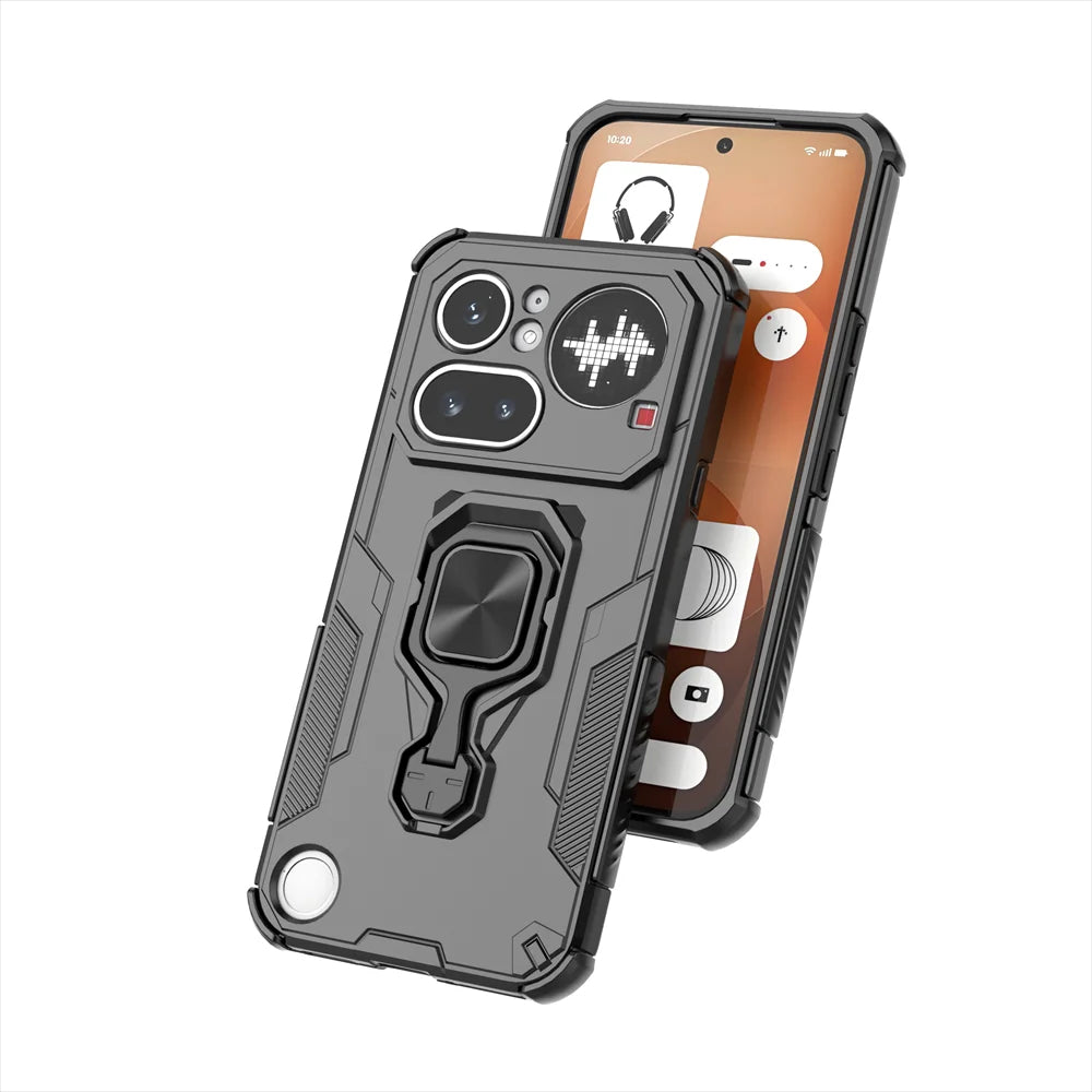 Nothing Phone 4a Pro - StrikerCore Military Grade Armor Case with Rotating Ring Stand