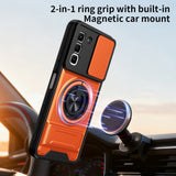 Infinix Hot 70 Pro - Magnetic Ironclad Case with Sliding Lens Cover, Ring Holder & Kickstand
