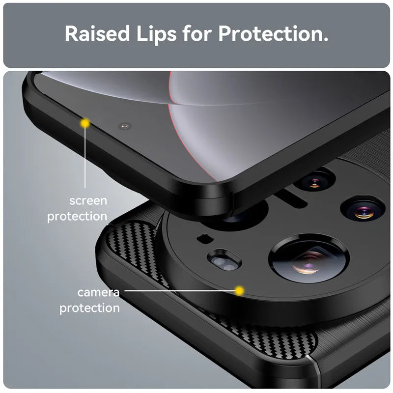 Xiaomi 17 Ultra - Anti-Fingerprint Brushed TPU Case with Raised Camera Protection
