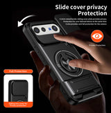 Vivo X300 FE - Magnetic Ironclad Case with Sliding Lens Cover, Ring Holder & Kickstand