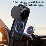 Xiaomi 17 Ultra - Magnetic Ironclad Case with Sliding Lens Cover, Ring Holder & Kickstand
