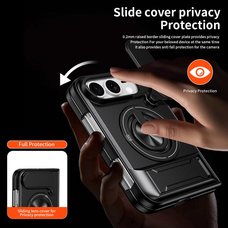 iPhone Duo - Magnetic Ironclad Case with Sliding Lens Cover, Ring Holder & Kickstand