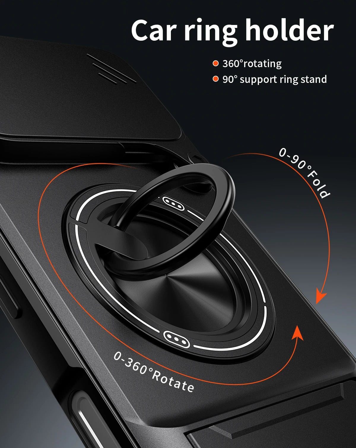 Infinix GT 50 Pro - Magnetic Ironclad Case with Sliding Lens Cover, Ring Holder & Kickstand
