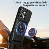 Infinix Note Edge - Magnetic Ironclad Case with Sliding Lens Cover, Ring Holder & Kickstand