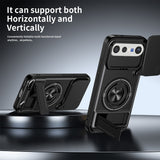 Vivo X300 FE - Magnetic Ironclad Case with Sliding Lens Cover, Ring Holder & Kickstand
