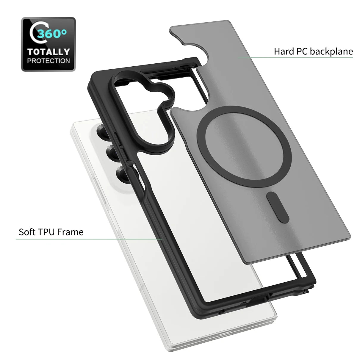 Samsung Galaxy Z Fold 7 - Translucent SnapGuard Magnetic Armor Mobile Case