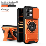 Infinix Note Edge - Magnetic Ironclad Case with Sliding Lens Cover, Ring Holder & Kickstand