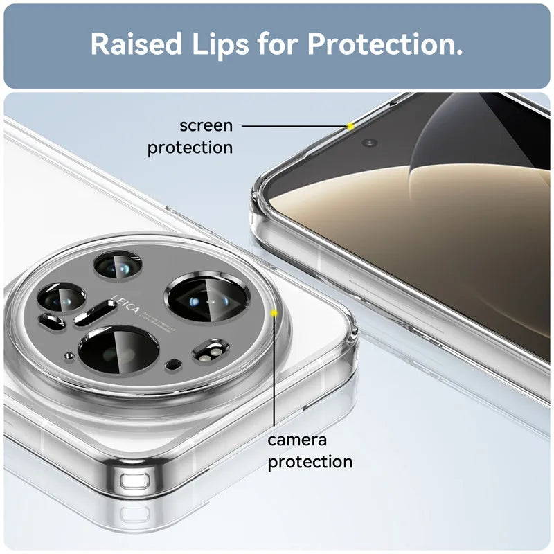 Xiaomi 17 Ultra - Crystal Clear Armor Case with Raised Lens Protection