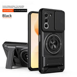 Infinix Hot 70 Pro - Magnetic Ironclad Case with Sliding Lens Cover, Ring Holder & Kickstand