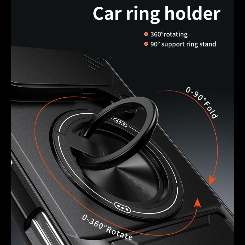 iPhone Duo - Magnetic Ironclad Case with Sliding Lens Cover, Ring Holder & Kickstand