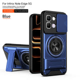 Infinix Note Edge - Magnetic Ironclad Case with Sliding Lens Cover, Ring Holder & Kickstand