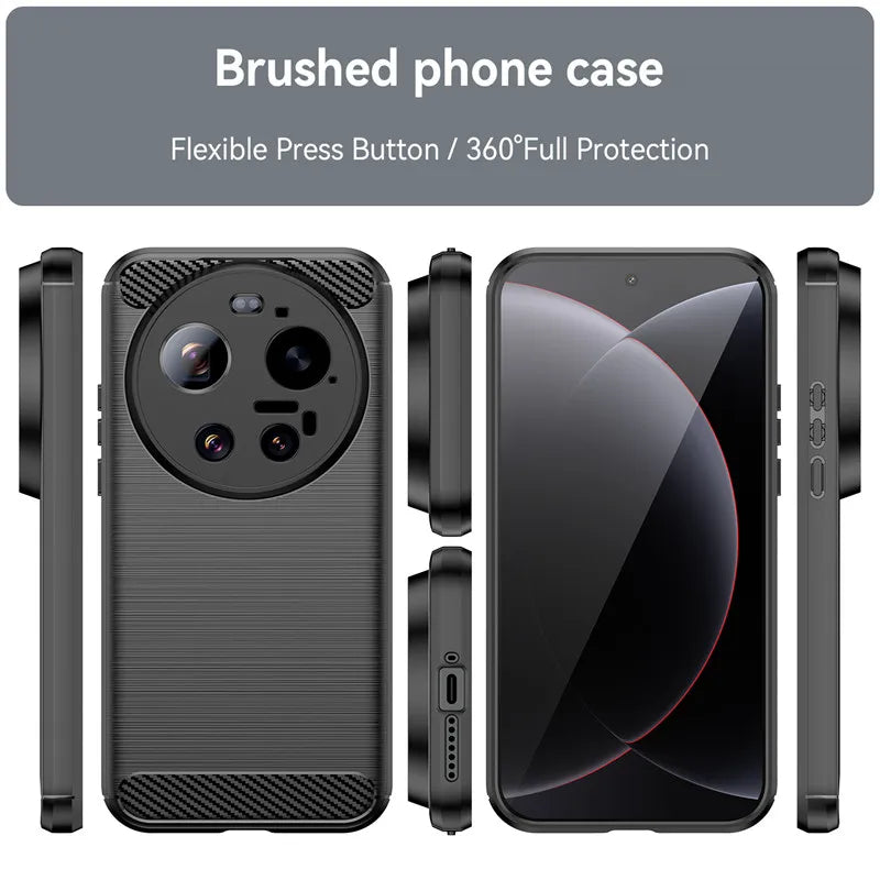 Xiaomi 17 Ultra - Anti-Fingerprint Brushed TPU Case with Raised Camera Protection