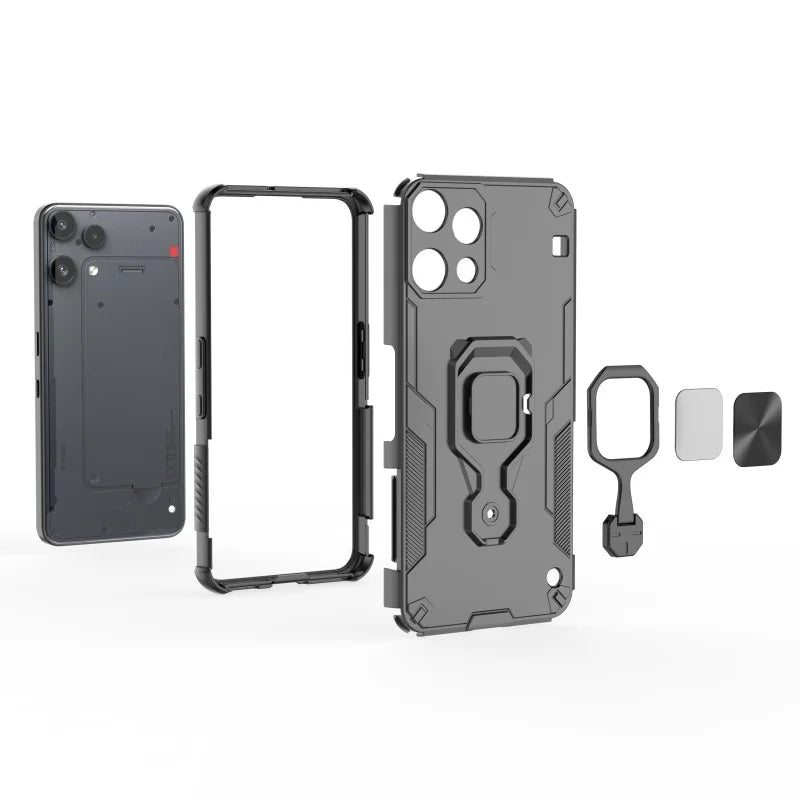 Nothing Phone 3a Lite - StrikerCore Military Grade Armor Case with Rotating Ring Stand