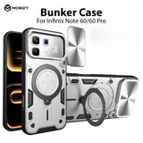 Infinix Note 60/60 Pro - Bunker Ring Kickstand Case with Slide Camera Protection