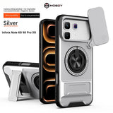 Infinix Note 60/ 60 Pro - Magnetic Ironclad Case with Sliding Lens Cover, Ring Holder & Kickstand