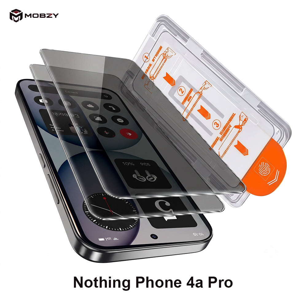 Nothing Phone 4a Pro - Privacy Glass Screen Protector with Easy Install Kit – 9H Anti-Spy