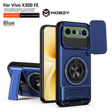 Vivo X300 FE - Magnetic Ironclad Case with Sliding Lens Cover, Ring Holder & Kickstand