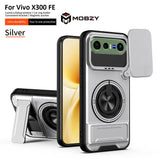 Vivo X300 FE - Magnetic Ironclad Case with Sliding Lens Cover, Ring Holder & Kickstand
