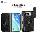iPhone Duo - Magnetic Ironclad Case with Sliding Lens Cover, Ring Holder & Kickstand