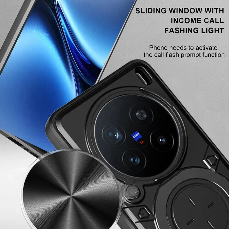 Vivo X300 Pro - Bunker Ring Kickstand Case with Slide Camera Protection