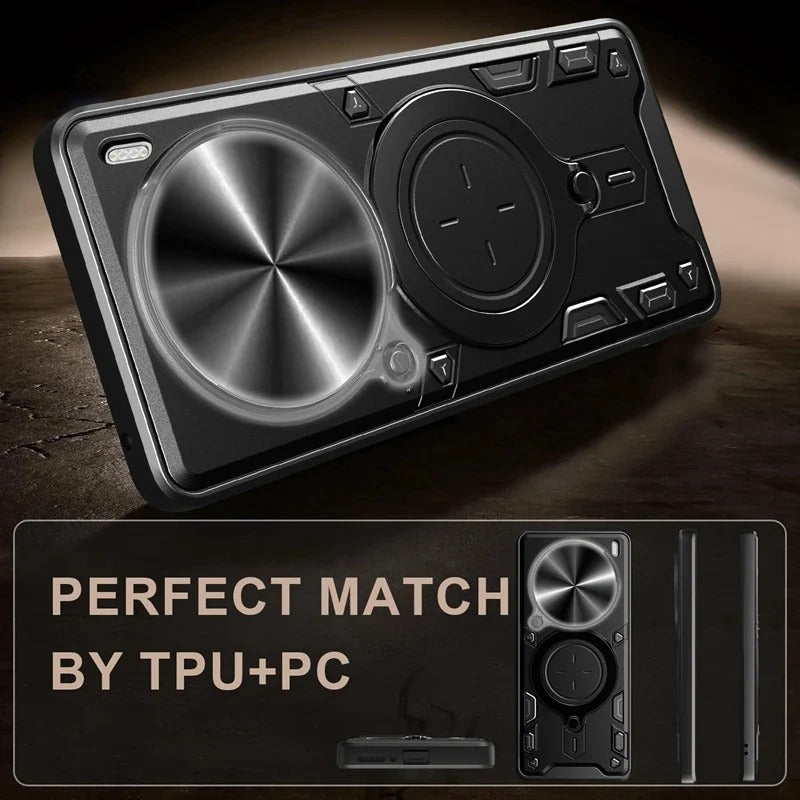 Vivo X300 Pro - Bunker Ring Kickstand Case with Slide Camera Protection