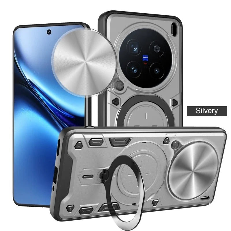 Vivo X300 Pro - Bunker Ring Kickstand Case with Slide Camera Protection