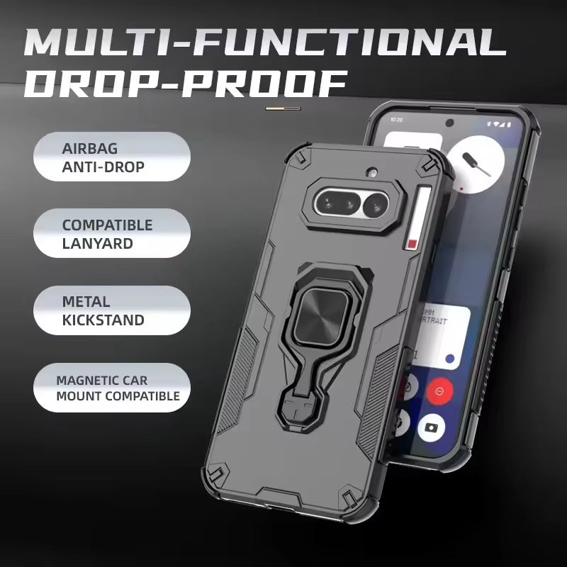 Nothing Phone 4a - StrikerCore Military Grade Armor Case with Rotating Ring Stand